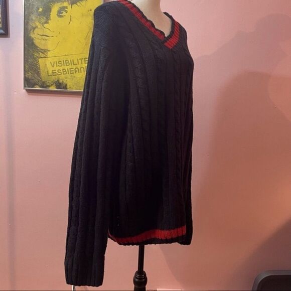 Vintage Never Sleep by Rogues Gallery  Dark Academia Oversized Varsity Sweater - Picture 5 of 16